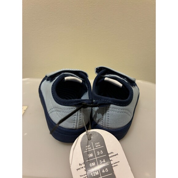 NWT Wonder Nation Toddler Blue Hook and Loop Tennis Shoes Sneakers Size 4 - Picture 3 of 7